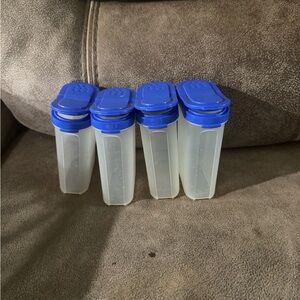 Tupperware Blue and Clear spice shakers